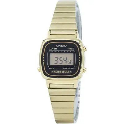 Casio Digital Stainless Steel Alarm Timer LA670WGA-1DF LA670WGA-1 Women's Watch