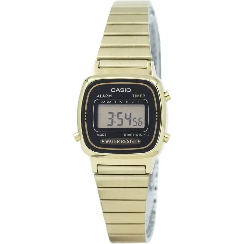 Casio Digital Stainless Steel Alarm Timer LA670WGA-1DF LA670WGA-1 Women's Watch