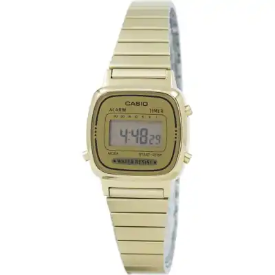 Casio Digital Stainless Steel Alarm Timer LA670WGA-9DF LA670WGA-9 Women's Watch
