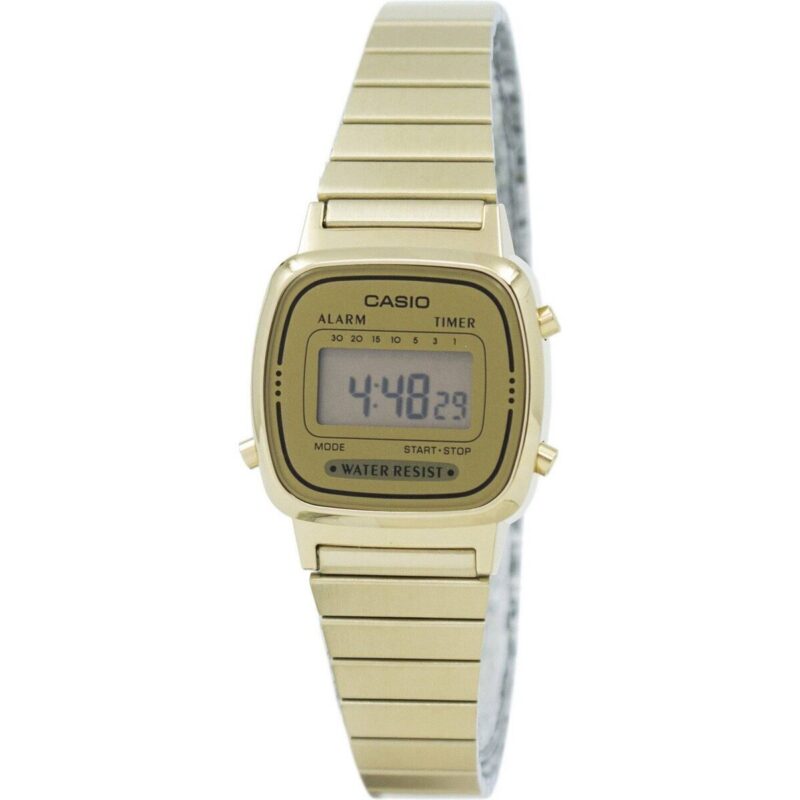 Casio Digital Stainless Steel Alarm Timer LA670WGA-9DF LA670WGA-9 Women's Watch
