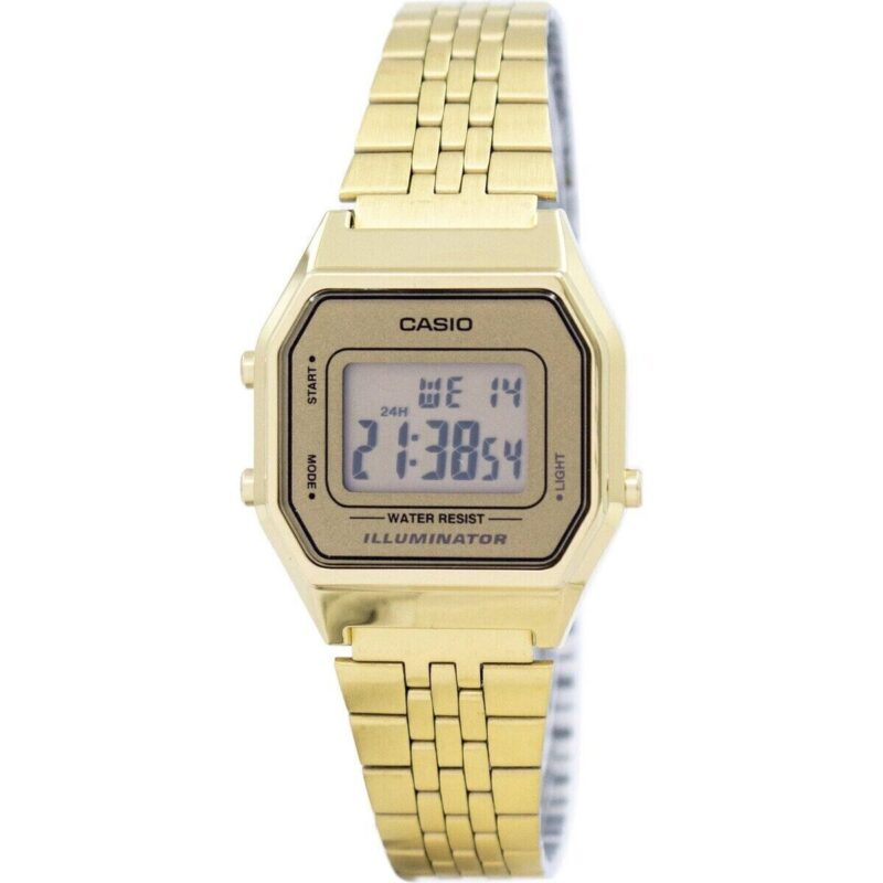 Casio Digital Quartz Stainless Steel Illuminator La680wga-9df La680wga-9 Women's Watch
