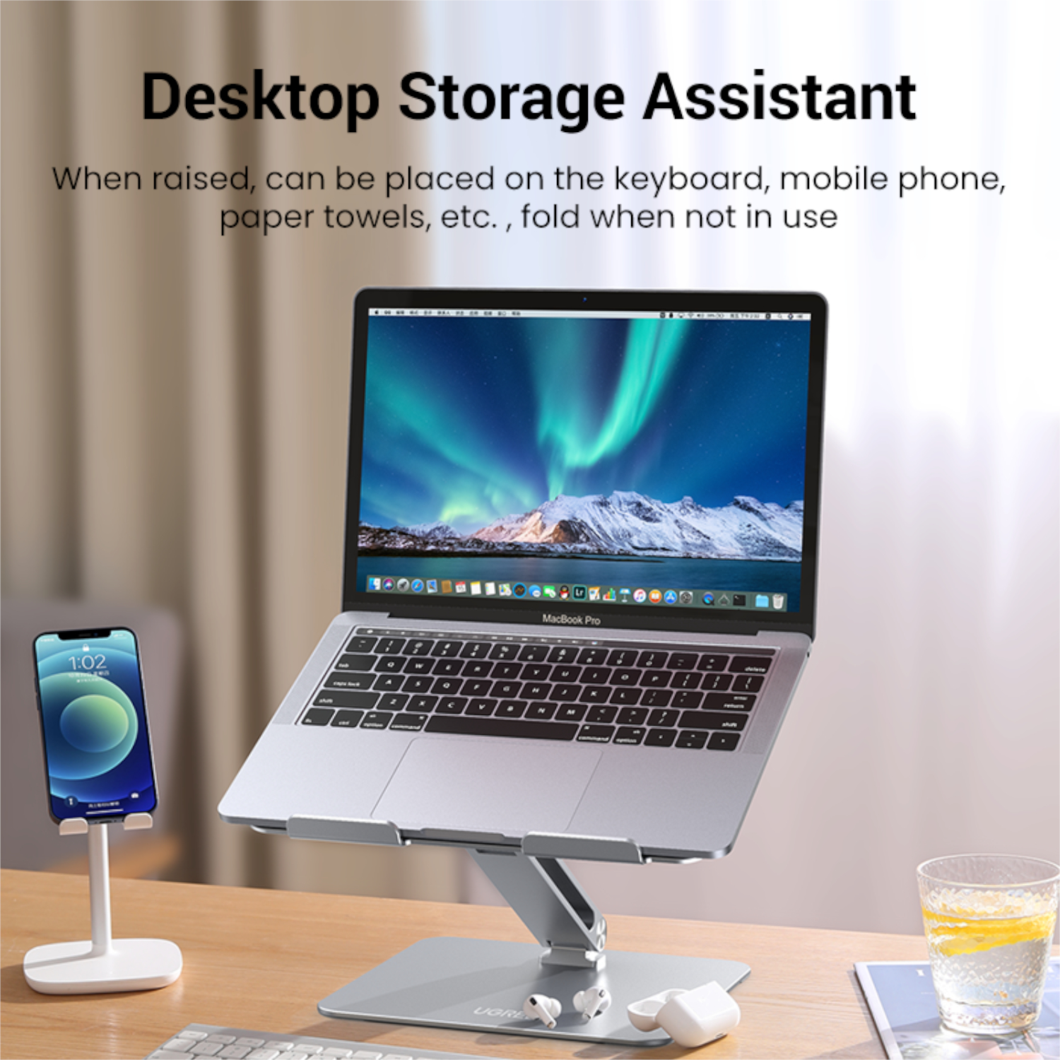 UGREEN Adjustable Laptop Stand (Silver) 3 UGREEN Adjustable Laptop Stand (Silver) - Image 3