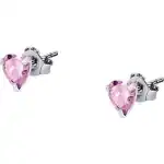 La Petite Story Silver Earrings With Pink Zircons LPS01AWV28 For Women
