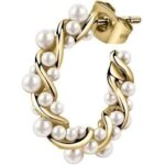 La Petite Story Single Gold Tone Steel Earrings With Synthetic Pearls LPS02AQM23 For Women