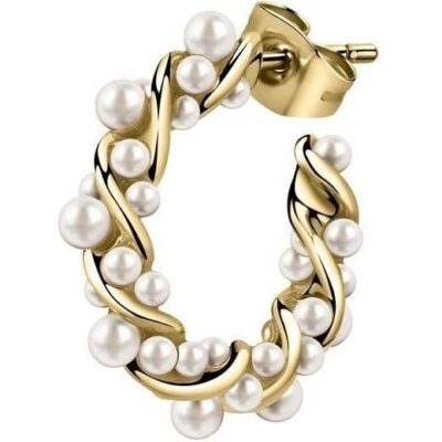 La Petite Story Single Gold Tone Steel Earrings With Synthetic Pearls LPS02AQM23 For Women