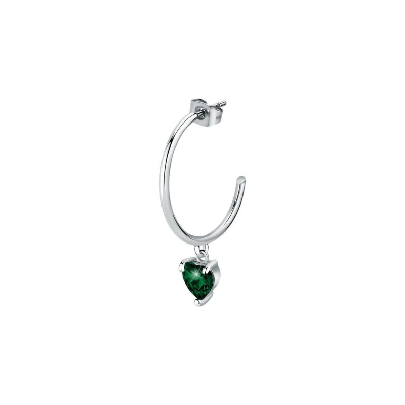 La Petite Story Single Steel Earrings With Green Crystal LPS02AQM27 For Women