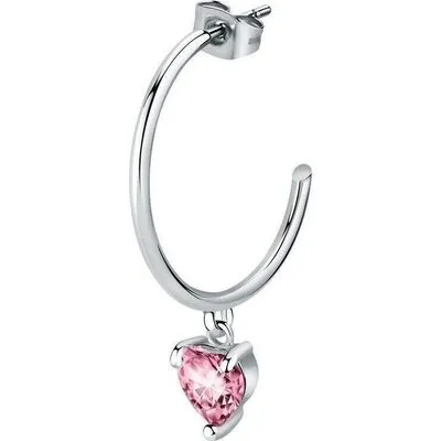 La Petite Story Single Steel Earrings With Pink Crystal LPS02AQM28 For Women