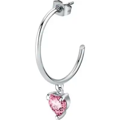 La Petite Story Single Steel Earrings With Pink Crystal LPS02AQM28 For Women