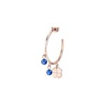 La Petite Story Single Rose Gold Steel 4 Leaf Clover Earrings With Blue Beads LPS02AQM43 For Women