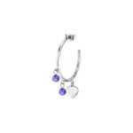La Petite Story Single Steel Heart Earrings With Tanzanite Beads LPS02AQM45 For Women
