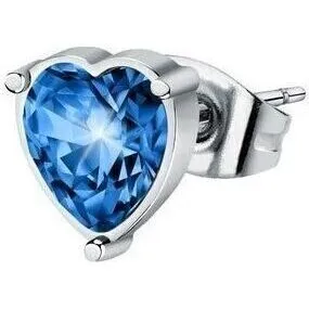 La Petite Story Single Steel Earrings With Blue Heart Crystal LPS02AQM52 For Women