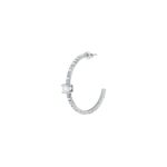 La Petite Story Single Brass C Hoop Earrings With Clear Cubic Zirconia And Clear Crystals LPS02AQM56 For Women