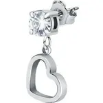 La Petite Story Single Steel Heart Earrings With Clear Zircons LPS02AQM58 For Women