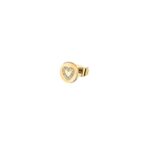 La Petite Story Single Gold Tone Steel Earrings With Heart Clear Crystals LPS02AQM61 For Women