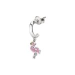 La Petite Story Steel Hoop Earrings With Pink Flamingo LPS02ARQ108 For Women