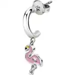 La Petite Story Steel Hoop Earrings With Pink Flamingo LPS02ARQ108 For Women