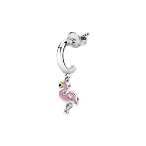 La Petite Story Steel Hoop Earrings With Pink Flamingo LPS02ARQ108 For Women