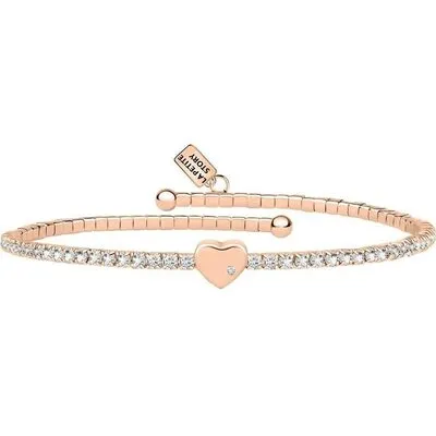 La Petite Story Rose Gold Brass Bracelet With Clear Crystal LPS05AQC03 For Women