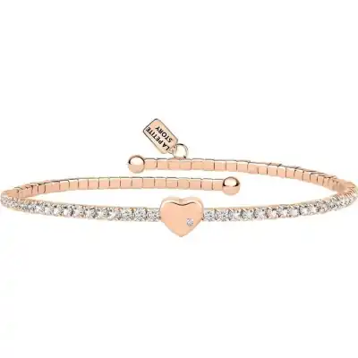 La Petite Story Rose Gold Brass Bracelet With Clear Crystal LPS05AQC03 For Women
