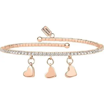 La Petite Story Rose Gold Brass Bracelet With Clear Crystal LPS05AQC15 For Women