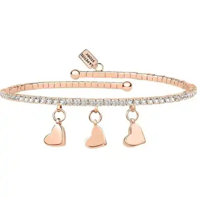 La Petite Story Rose Gold Brass Bracelet With Clear Crystal LPS05AQC15 For Women