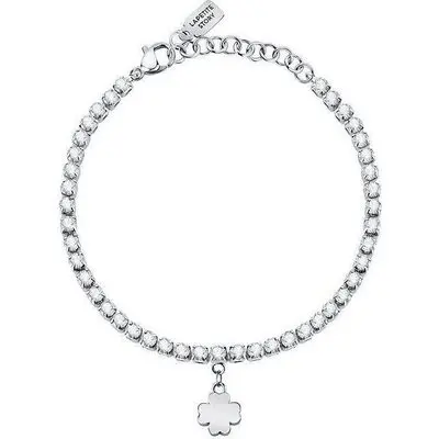 La Petite Story Steel Four Leaf Bracelet With Clear Crystal LPS05ARR70 For Women