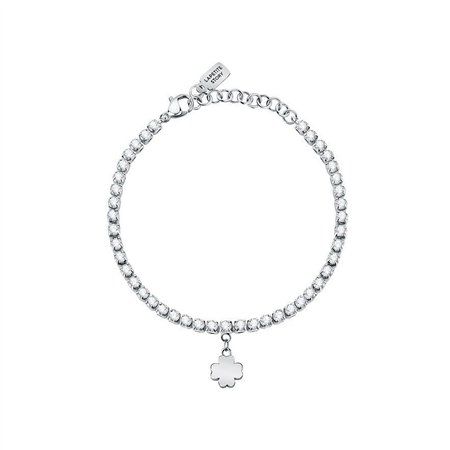 La Petite Story Steel Four Leaf Bracelet With Clear Crystal LPS05ARR70 For Women