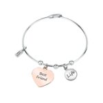 La Petite Story Steel Bracelet With Rose Gold Heart LPS05ARR92 For Women