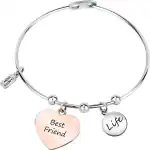 La Petite Story Steel Bracelet With Rose Gold Heart LPS05ARR92 For Women