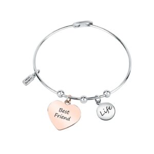 La Petite Story Steel Bracelet With Rose Gold Heart LPS05ARR92 For Women