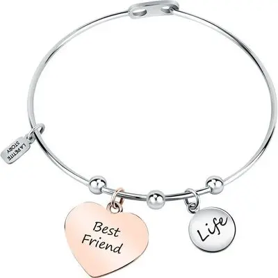 La Petite Story Steel Bracelet With Rose Gold Heart LPS05ARR92 For Women