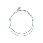 La Petite Story Steel Bracelet With Light Blue Beads LPS05ARR95 For Women