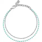 La Petite Story Steel Bracelet With Light Blue Beads LPS05ARR95 For Women