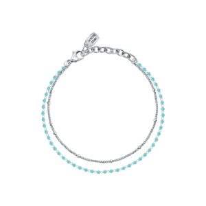 La Petite Story Steel Bracelet With Light Blue Beads LPS05ARR95 For Women