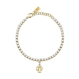 La Petite Story Gold Tone Steel Bracelet With Clear Crystals LPS05ASF31 For Women