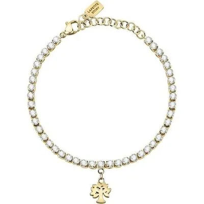 La Petite Story Gold Tone Steel Bracelet With Clear Crystals LPS05ASF31 For Women