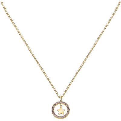La Petite Story Gold Tone Steel Necklace With White Crystal LPS10ARR07 For Women