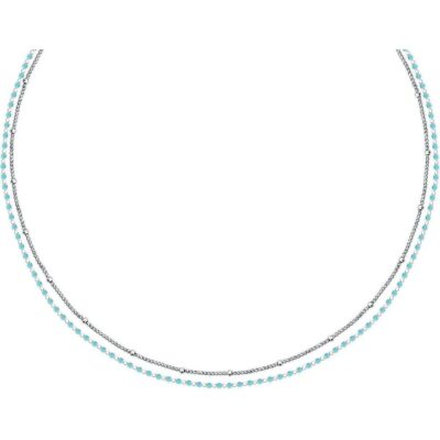 La Petite Story Steel Necklace With Light Blue Beads LPS10ARR09 For Women