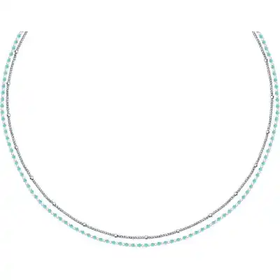 La Petite Story Steel Necklace With Light Blue Beads LPS10ARR09 For Women