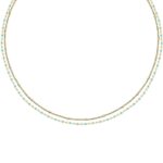La Petite Story Gold Tone Steel Necklace With Light Blue Beads LPS10ARR10 For Women