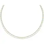 La Petite Story Gold Tone Steel Necklace With Light Blue Beads LPS10ARR10 For Women