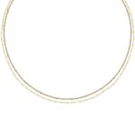 La Petite Story Gold Tone Steel Necklace With White Beads LPS10ARR11 For Women