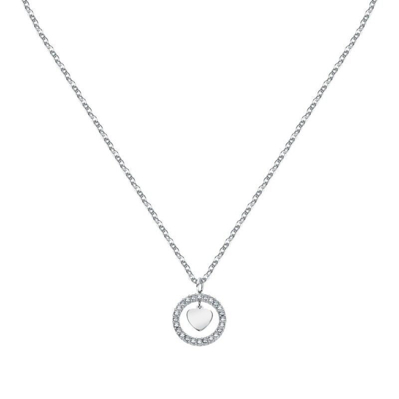 La Petite Story Steel Hoop Necklace With Clear Crystal LPS10ASD17 For Women