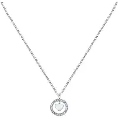 La Petite Story Steel Hoop Necklace With Clear Crystal LPS10ASD17 For Women