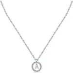 La Petite Story Letter A Steel Necklace With Clear Crystal LPS10ASF09 For Women