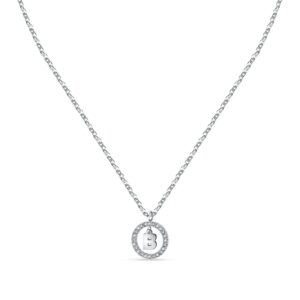 La Petite Story Letter B Steel Necklace With Clear Crystal LPS10ASF10 For Women
