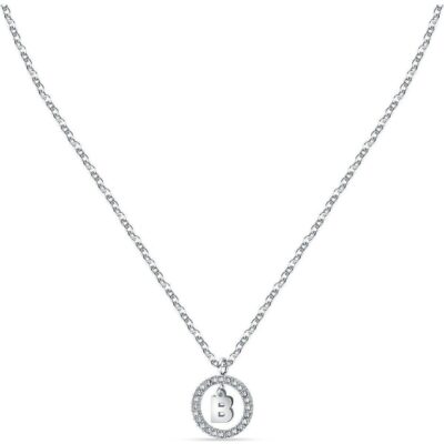 La Petite Story Letter B Steel Necklace With Clear Crystal LPS10ASF10 For Women