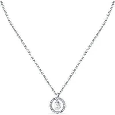 La Petite Story Letter B Steel Necklace With Clear Crystal LPS10ASF10 For Women