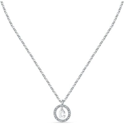 La Petite Story Letter C Steel Necklace With Clear Crystal LPS10ASF11 For Women