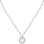 La Petite Story Letter D Steel Necklace With Clear Crystal LPS10ASF12 For Women